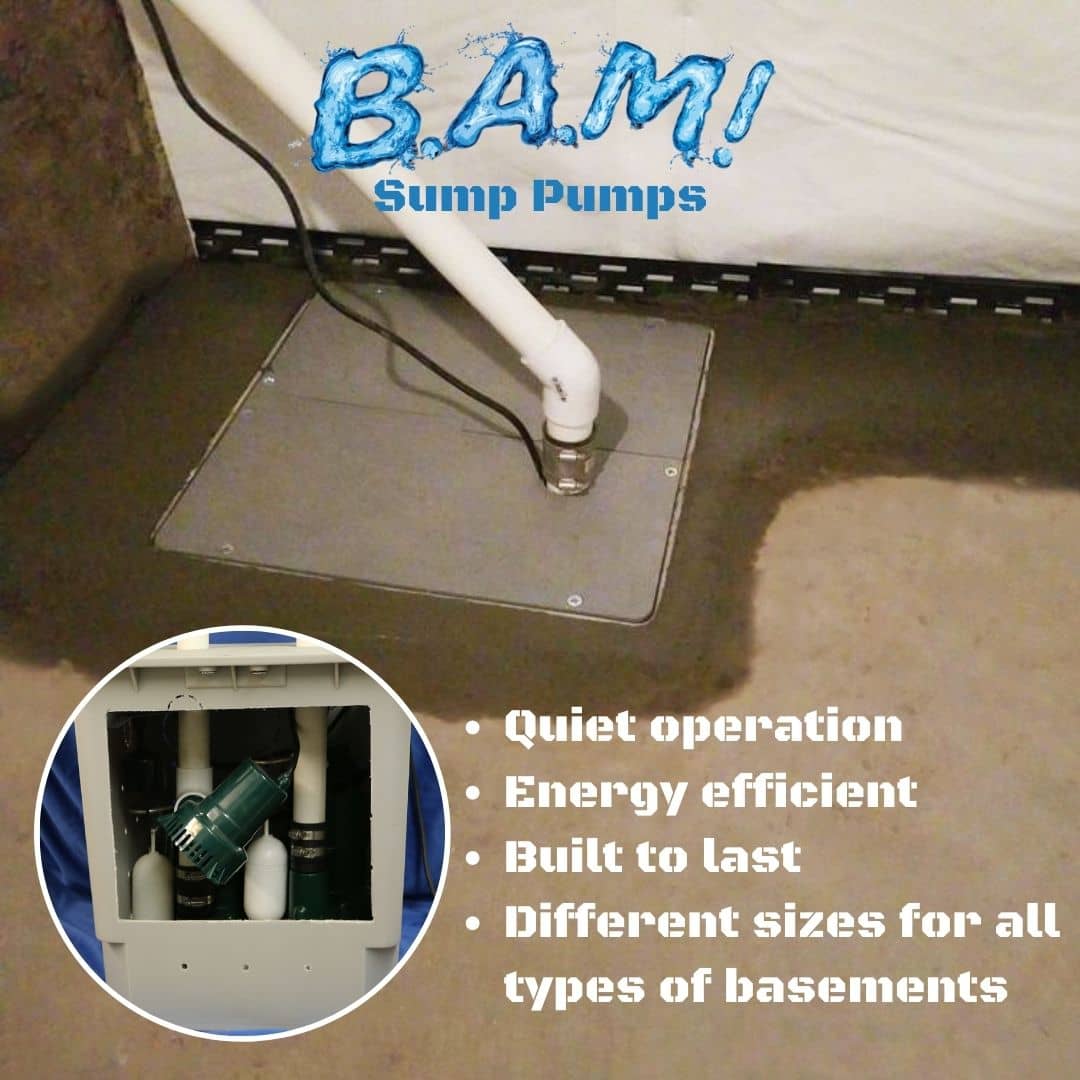 BAM Basements Sump Pump in action